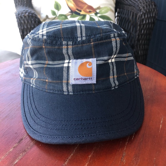 Carhartt Blue Plaid Adjustable Cotton Hat